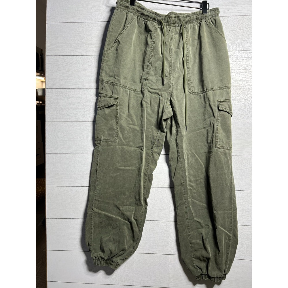 7 For All Mankind Womens Large Military Green Cargo Jogger Pants 30x28